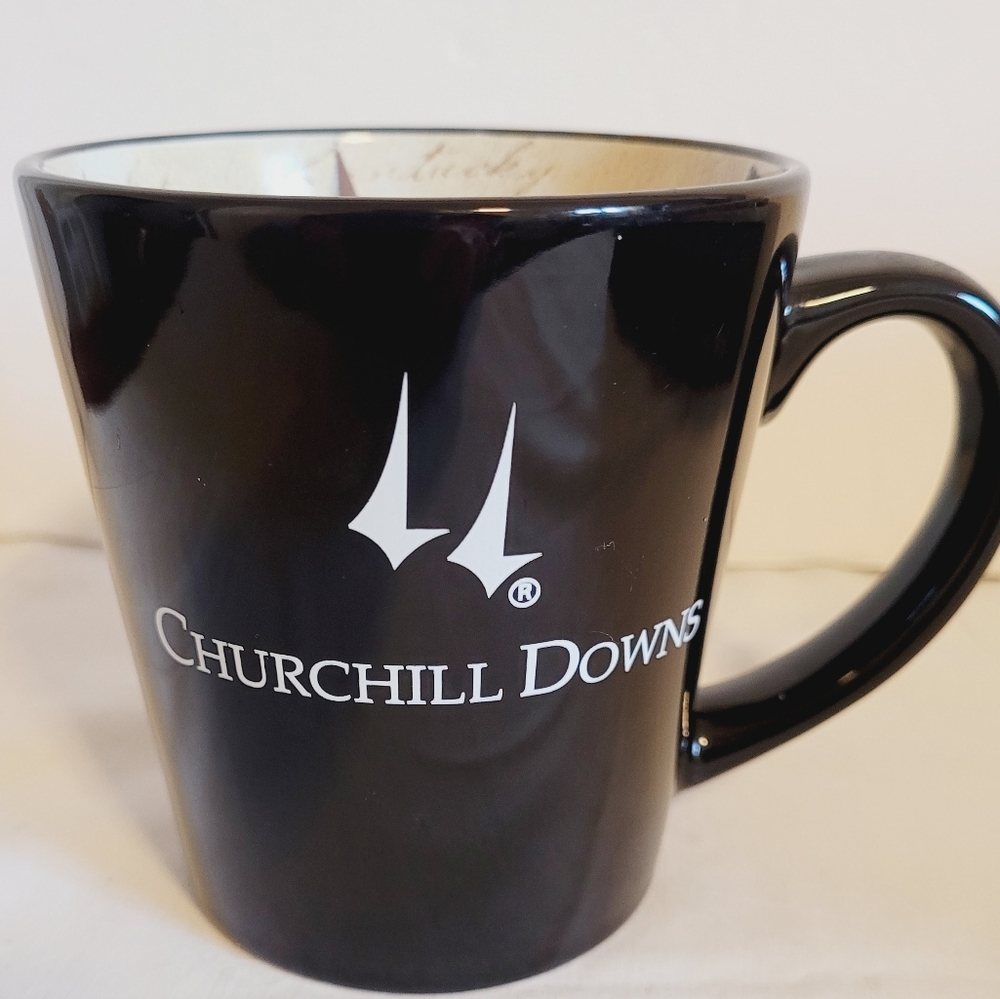 Church Hill Downs horse equestrian mug cup.